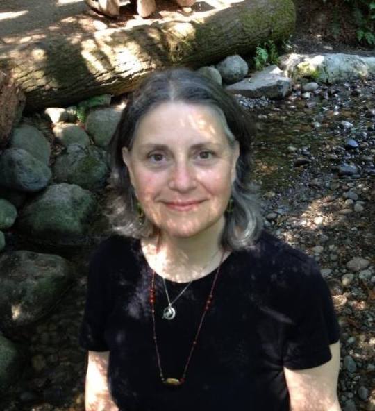 Giacinta in a creekbed at Carkeek Park